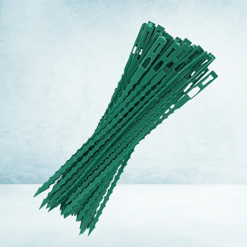 

100Pcs Plant Plastic Cable Ties Fish Bone Vine Climbing Fixing Buckle Reusable Adjustable Straps for Gardens Yards Plant Stem