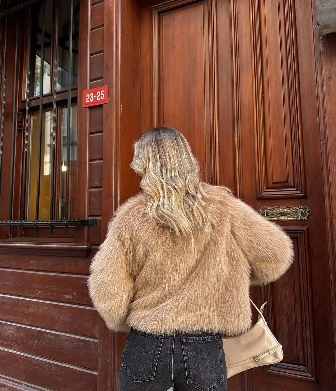 Feminino elegante arco rendas até casaco de pele do falso casual manga cheia em torno do pescoço solto curto outerwears senhora inverno jaqueta de deslocamento diário