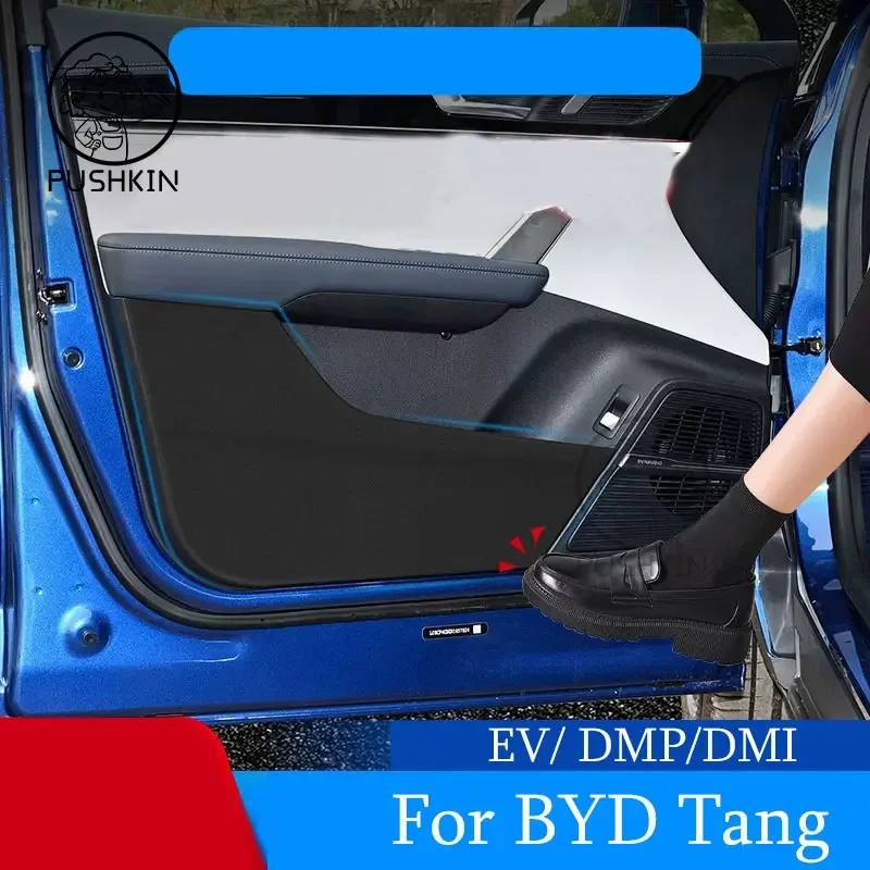 

Car Door Anti Kick Pad Leather Protection Film for BYD Tang EV DMP DMI 2021 2022 2023 Protector Stickers Trim Car Accessories