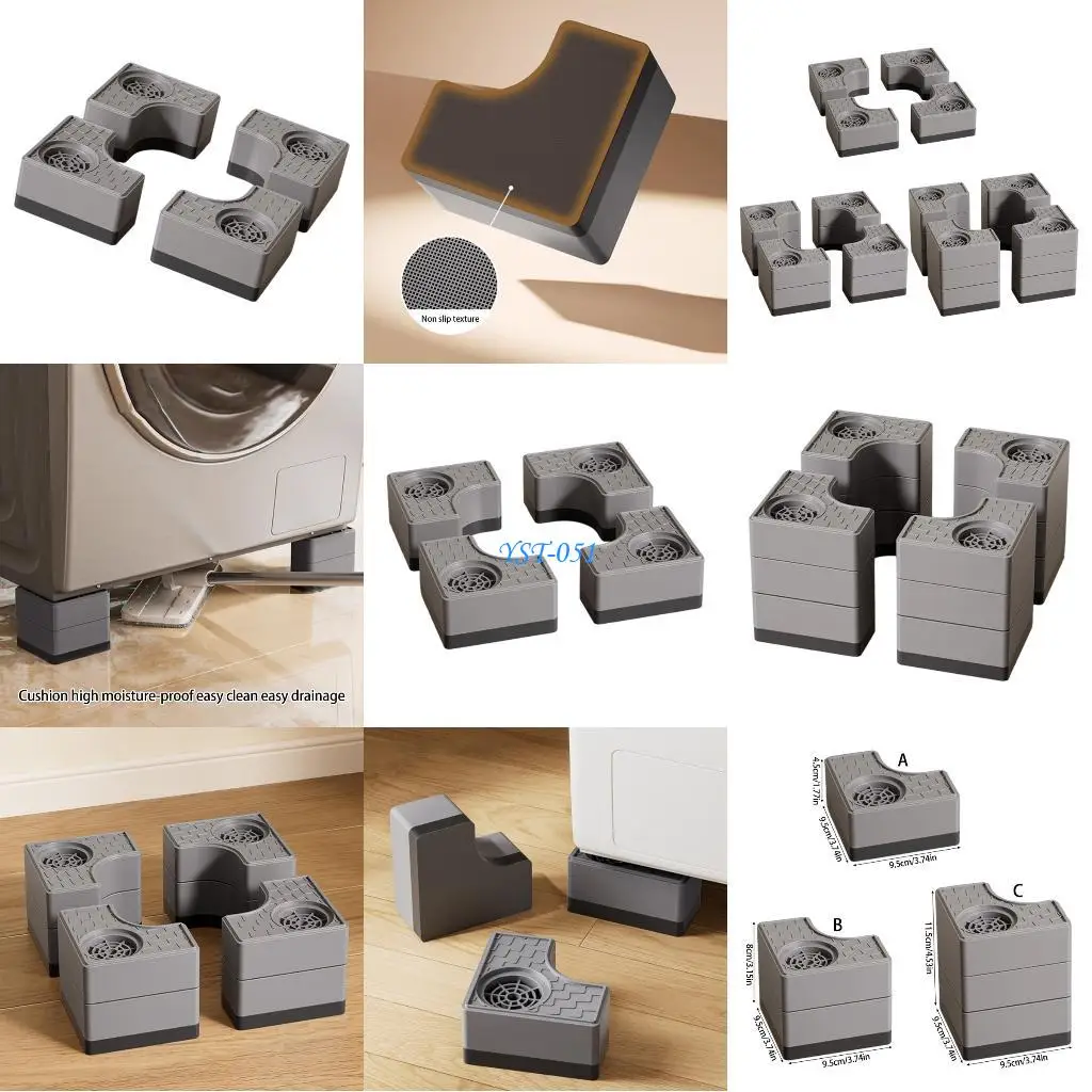

E15A 4Pcs Washing Machine Anti Vibration Pad Washer Vibration Pad Easy Installation