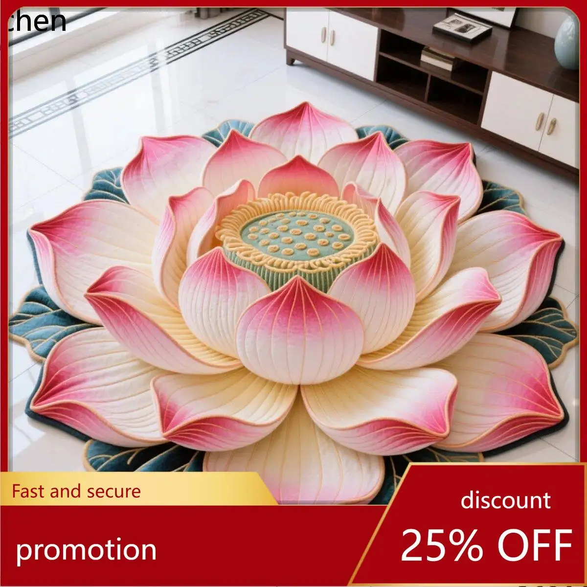Cz lotus meditation mat - perfect for home living rooms, zen roomslotus floor mats, buddhist temples, and temple carpets