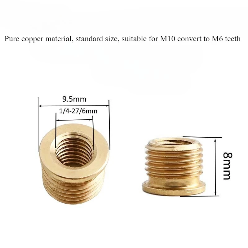 20pcs Table Lamp Decorative Head Pure Copper Conversion Adapter M10 To M6 Threaded Decorative Cap Lighting Accessories