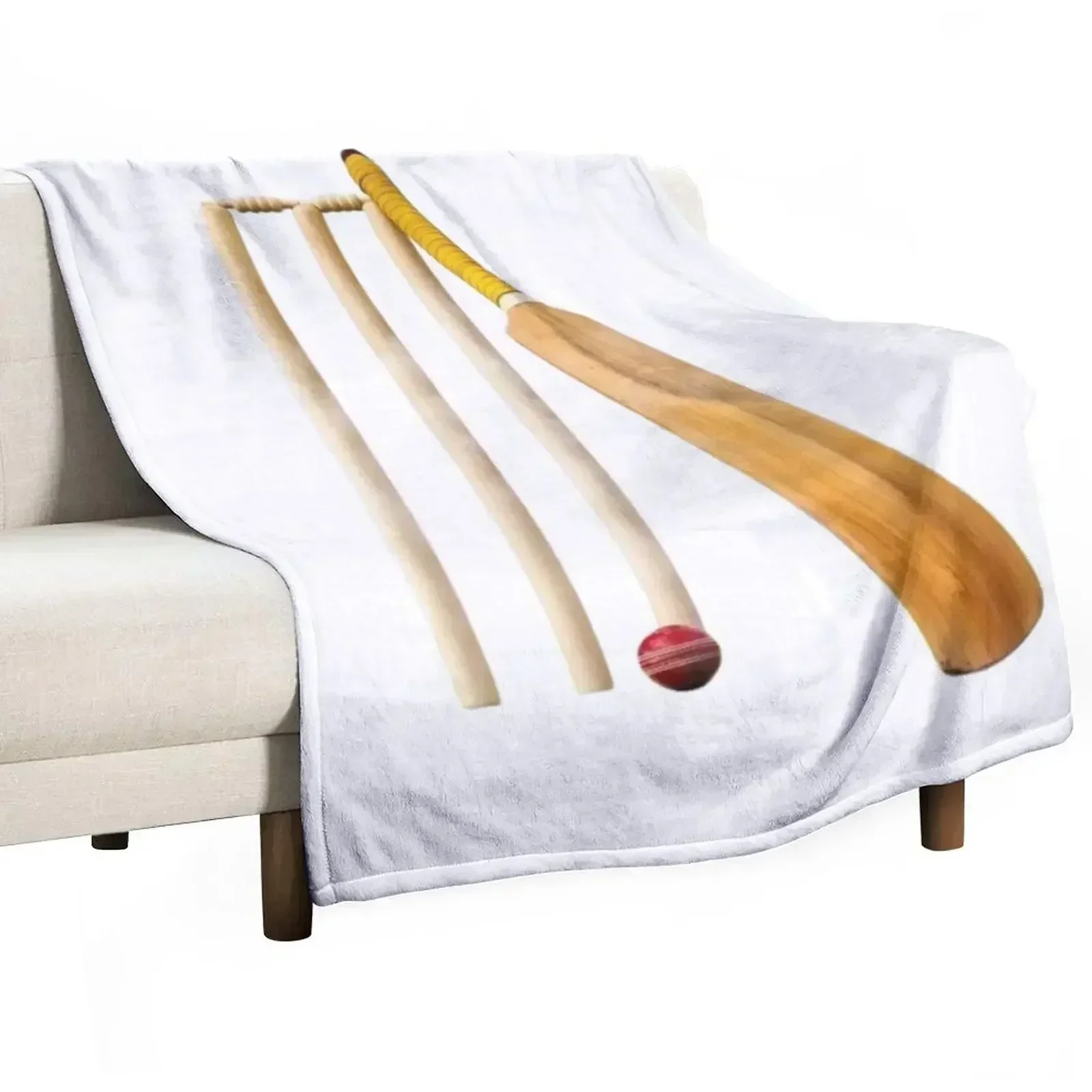 New Cricket bat ball and stumps Throw Blanket Luxury Thicken Giant Sofa Summer Beddings Blankets