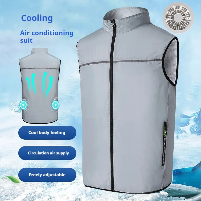 

Summer Air Conditioning Suit Heatstroke Prevention Vest Men's and Women's High-tech Universal Camouflage Cooling Fan Suit