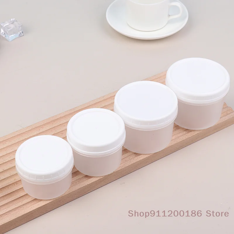New~5Pcs Refillable Round Plastic Food Empty Jar With Lids Sealed Fresh Box Portable Ice Cream Yogurt Storage Freezer Containers