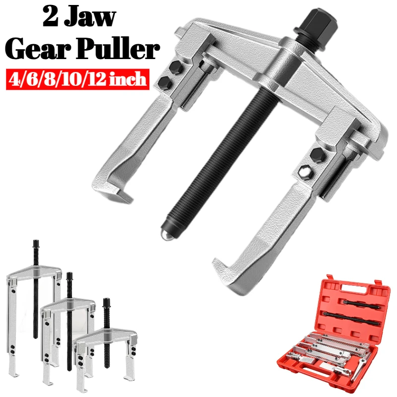 Gear Puller 2 Jaw Bearing Flywheel Puller with Reversible Jaws Cr-V Steel Heavy Duty for Pulley Gear Bearing Flywheel Removal