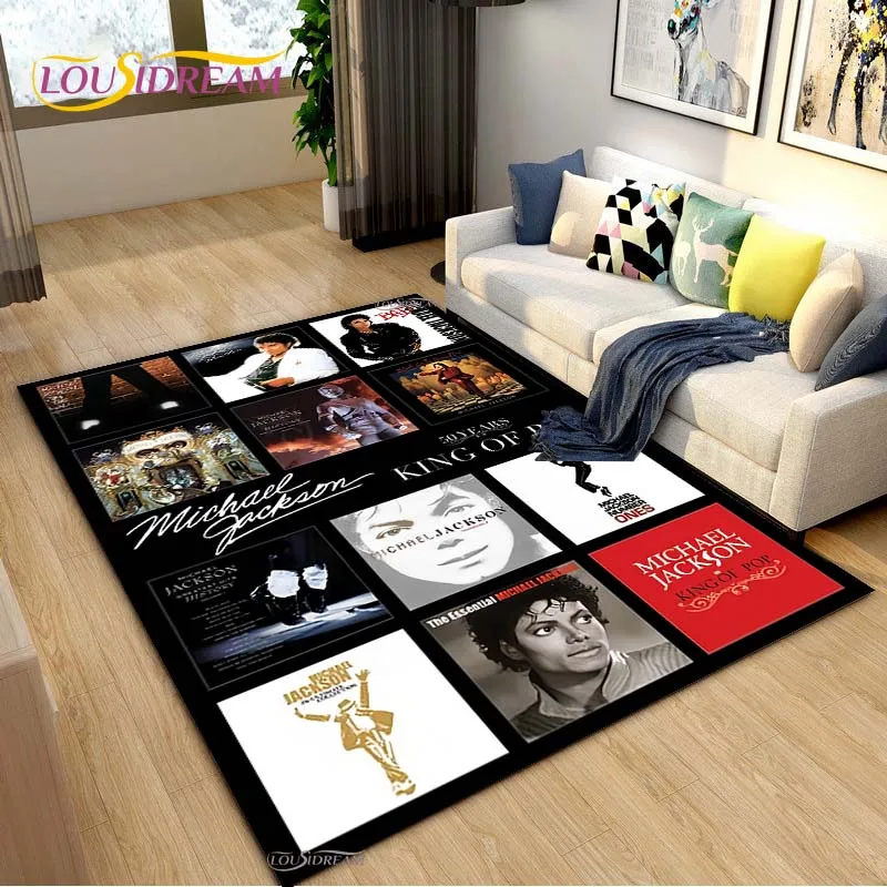 Fashion M-Michael J-Jackson MJ King UnSlip Rug for Living Room,Bedroom,Playroom,Kitchen,Door,Prayer Floor Mat Decor Carpet Gift
