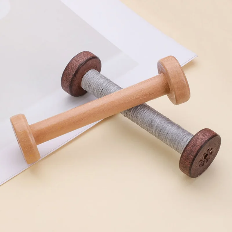1PC Vintage Wooden Spools DIY Reels Organizer for Sewing Ribbons Twine Wood Crafts Tools Thread Wire Spool Needlework Supplie