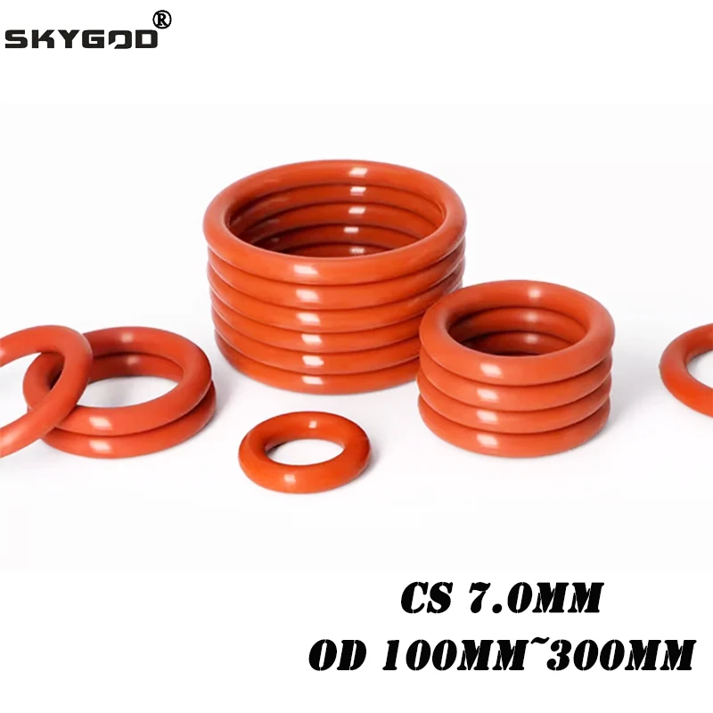 5Pcs Red Vmq O Ring…