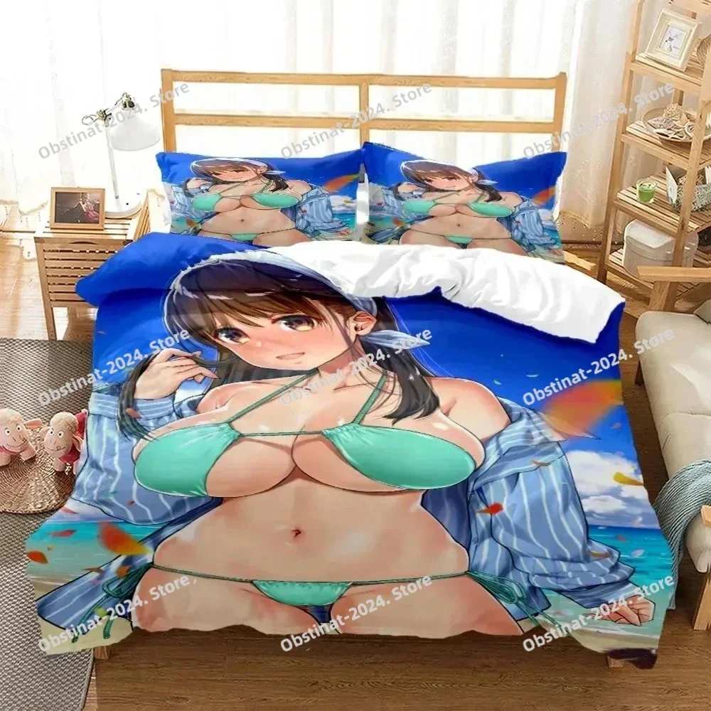 

Sexy Beauty Cartoon Digital Bedding Set Printed Bed Set With Pillowcase Bed Duvet Cover Soft Single Double Queen Super King Size