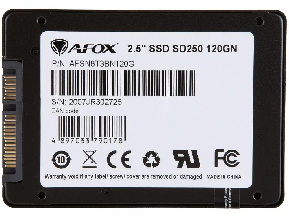 SSD 120GB AFOX SD250-120GN SATA III Read 500 MB/s and Recording