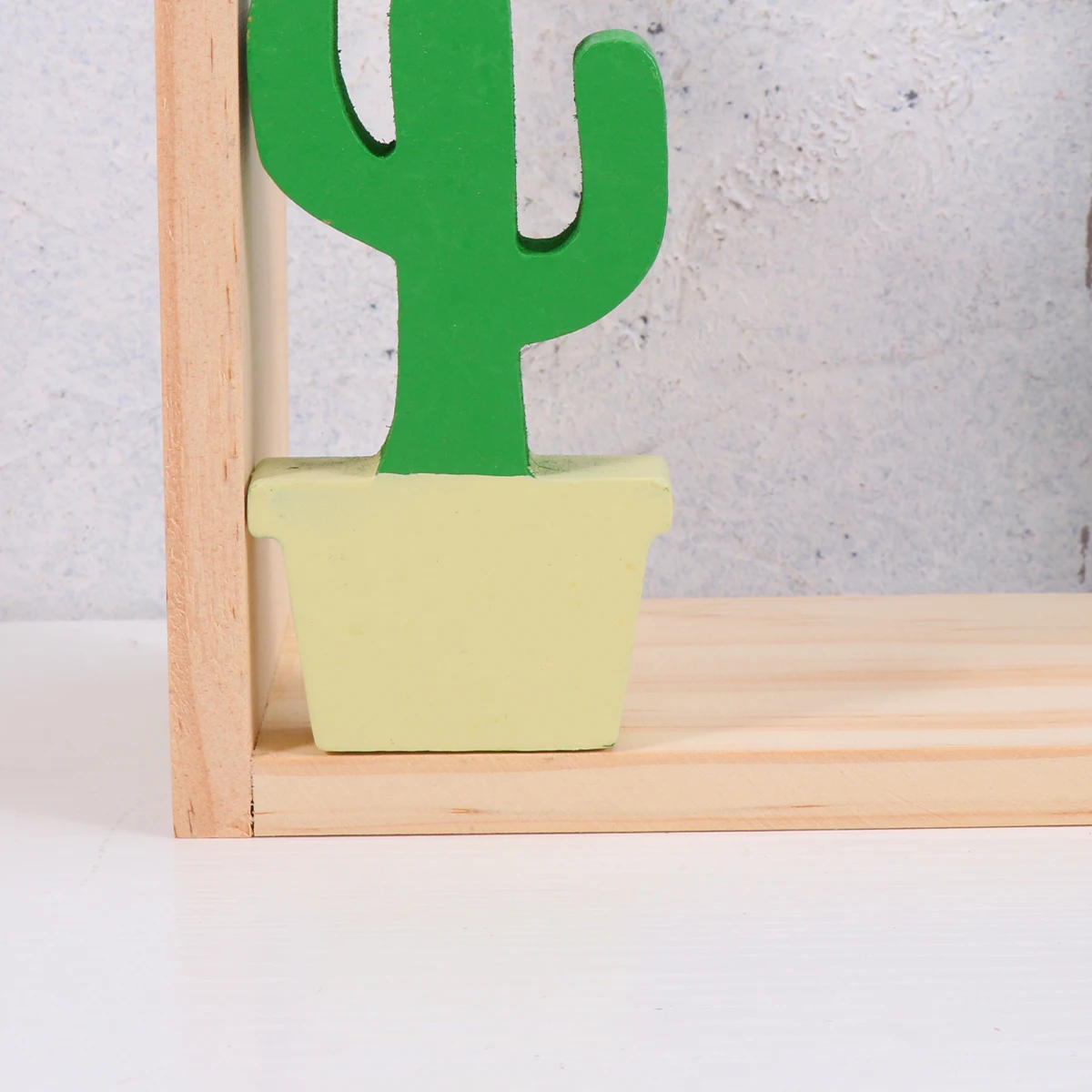 

Cactus Touch of Nature Household Bookends Wooden Frame School Supplies