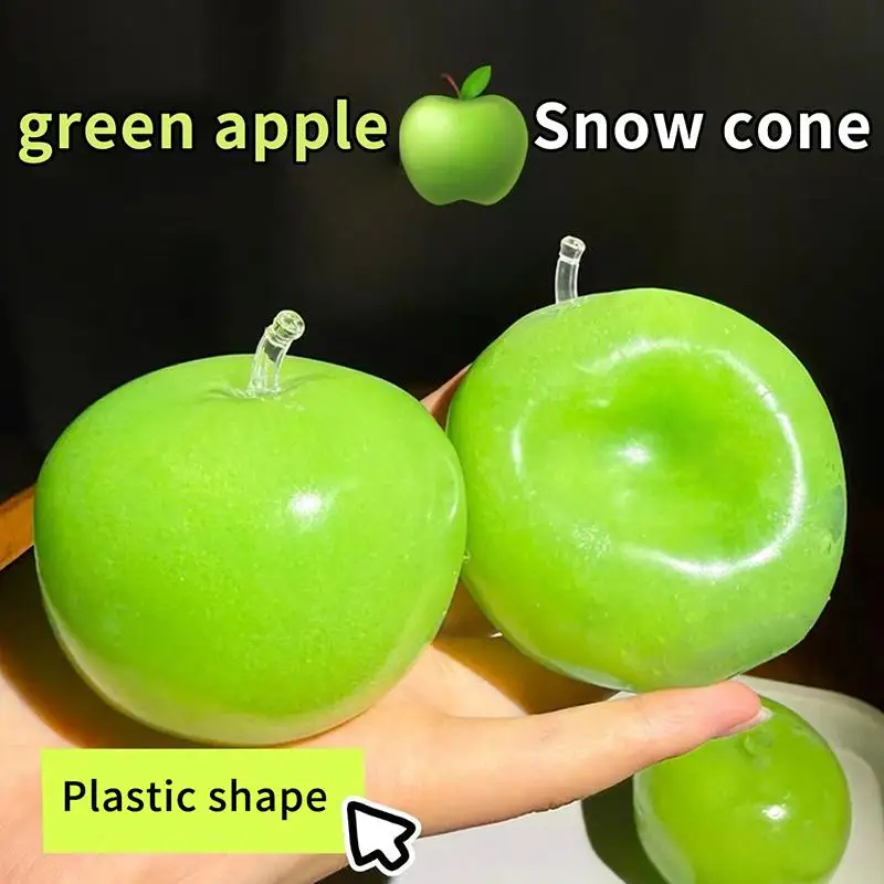 Green Snow Cone Shaped Stress Relief Toy Super Soft Realistic  Fidget Toy for Kids Adults Home Office Relaxation