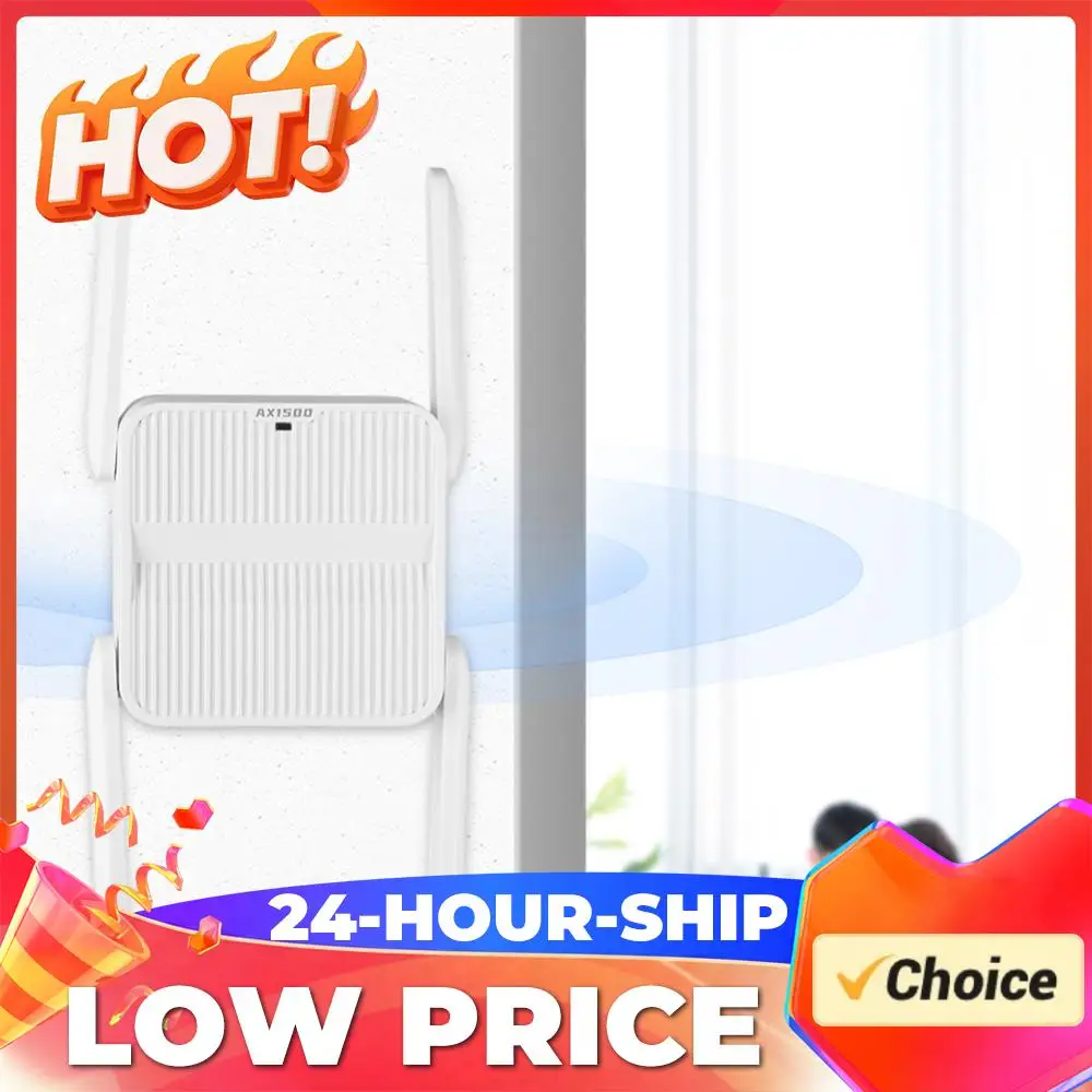 

Усилитель сигнала Wi-Fi 6 (репитер) 1500 Мбит/с с 4 антеннами 2dBi, расширитель диапазона Wi-Fi 6, простое подключение, увеличенная дальность сети