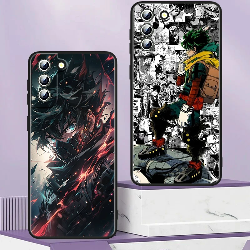 Anime My Hero Academia For Samsung S24 S23 S22 S21 S20 FE S10e S10 S9 Ultra Plus Plus Soft Silicone Black Phone Case