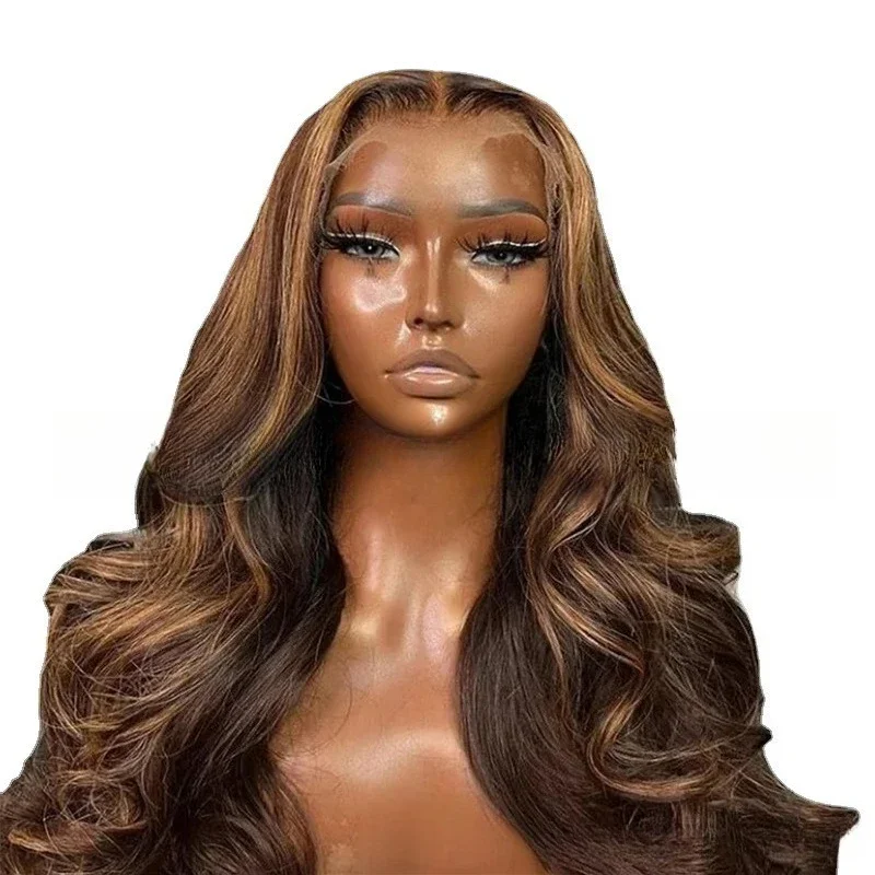 

New European and American women's wig, big wave long curly hair, front lace wig headgear