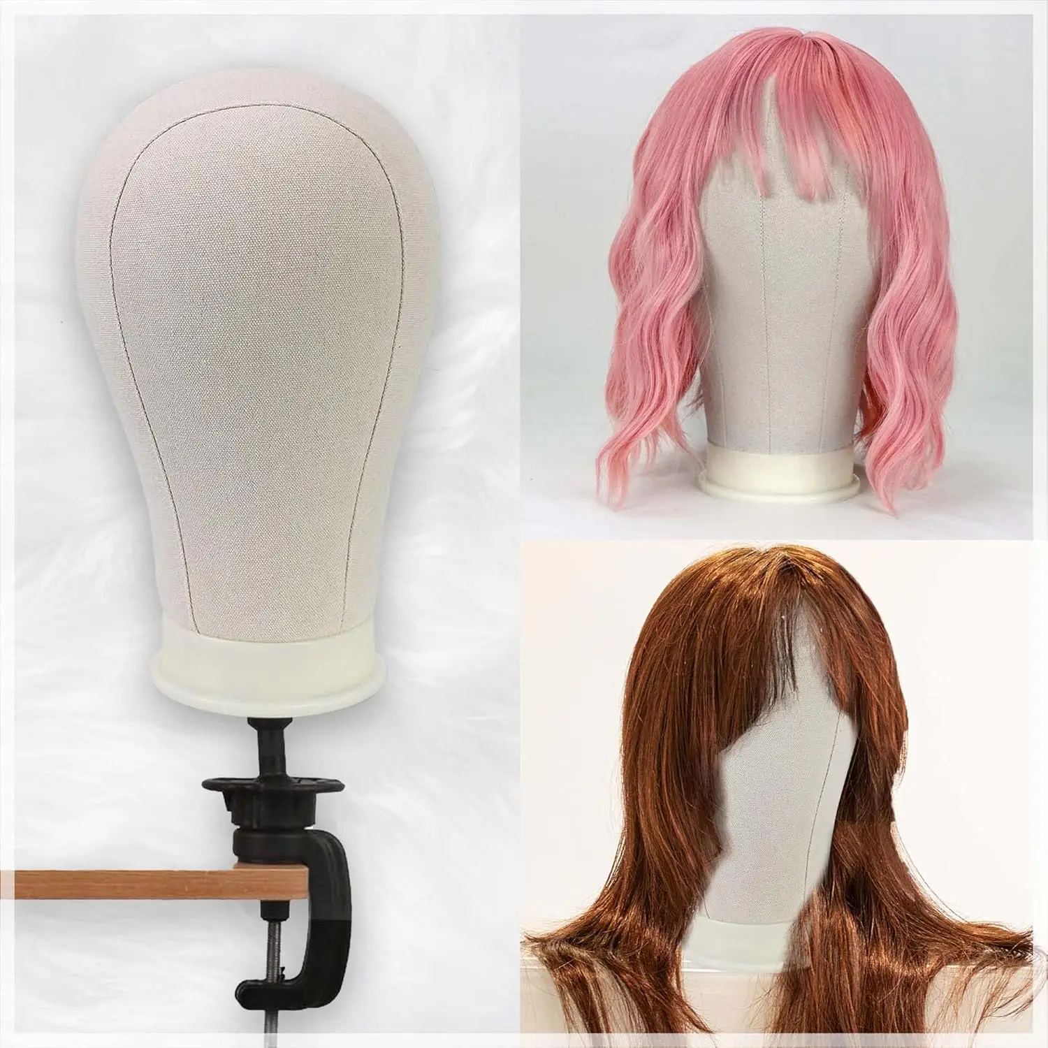 قماش كتلة رئيس التدريب عارضة أزياء شعر مستعار رئيس عرض التصميم عارضة أزياء القزم رئيس شعر مستعار حامل شعر مستعار