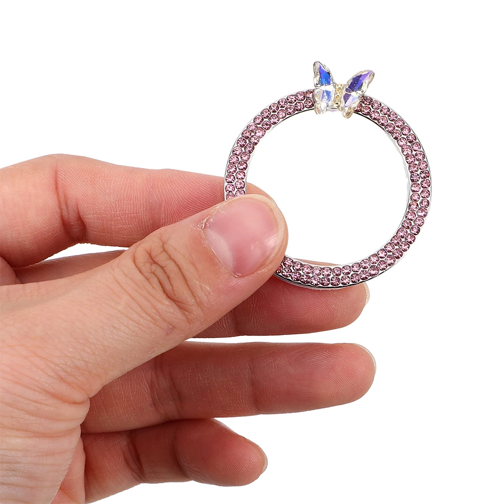 

2Pcs Car Ignition Button Cover Push Start Crystal Butterfly Decoration Engine Start Ring Car Interior Accessories