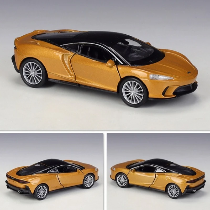 WELLY 1:36 McLaren GT Die-Cast Car Model Pull-Back Toy Vehicle Children Boy Birthday Gift Collection Miniature Voiture