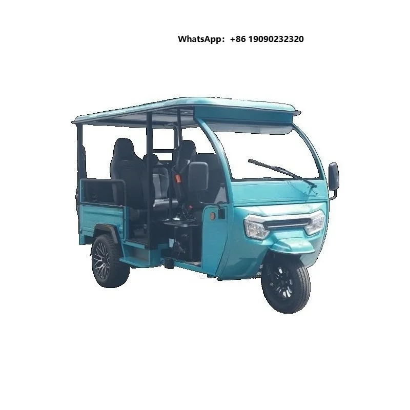 Gemini-D Electric Tricycle with Eec Certification Open Body Solar Panel IP54 Waterproof for Passenger Transport T001