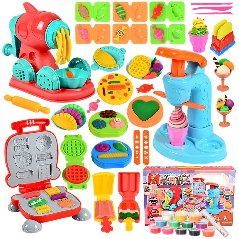 Jouer à la pâte outils Slime pâte à modeler 3 en 1 couleur argile gâteau crème glacée fabricant nouilles Machine bricolage moule Kit enfants Montessori éducation