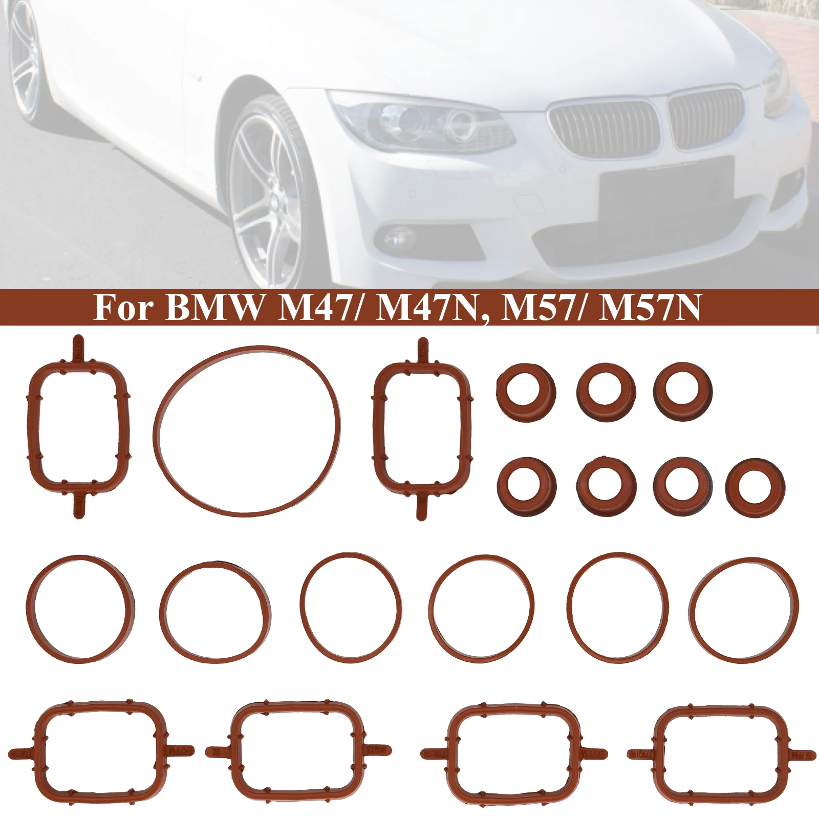 Peças de carro acessórios série coletor de entrada de admissão junta diesel conjunto kit para bmw x3 x5 m57 m57n e39 e46 e90 e83 e53 e70 e71 3.0d