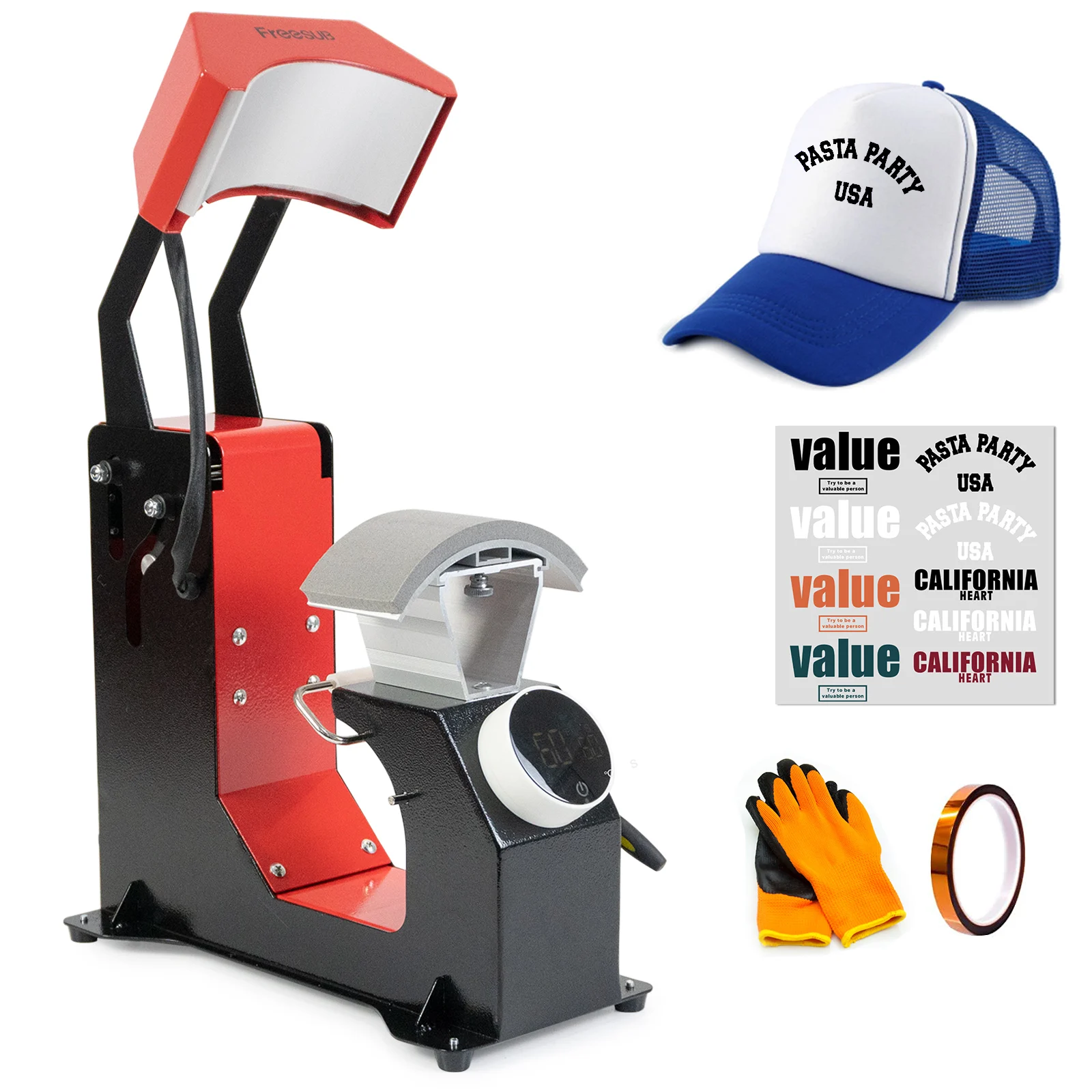 

Freesub New Electric Auto Cap Printing Machine Automatic 3 In 1 Hat/cap Heat Press Machine F136