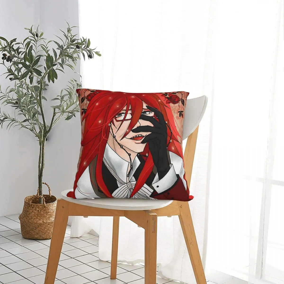 Adventure Anime Black Butler Square Pillowcase Pillow Cover Cushion Zip Decorative Comfort Throw Pillow for Home Sofa - view 4