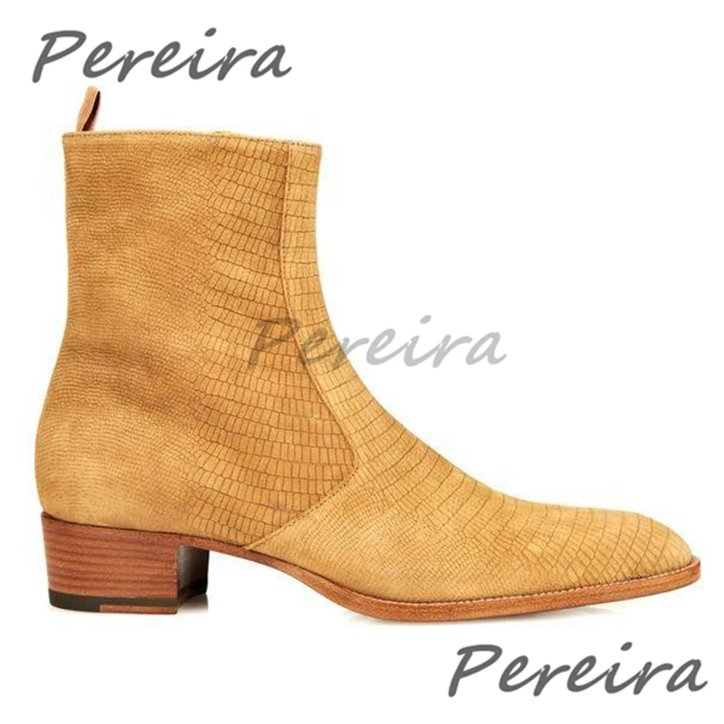 

Autumn Winter New Men's Chelsea Boots Retro Genuine Leather Thick Heel Short Boots British Style Comfort Casual Business Shoes