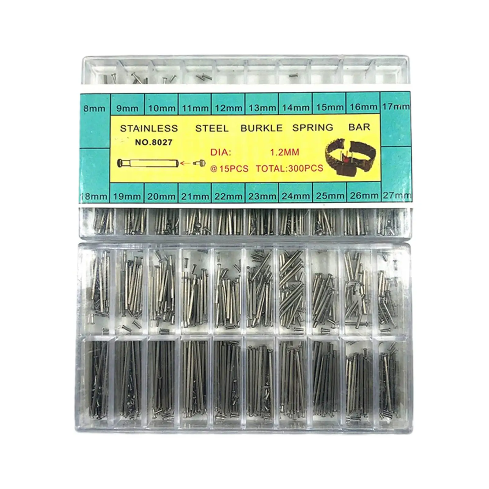 300x Watch Band Spring Bars 8-27mm Watchmaker Tool Repair Jewelry Making