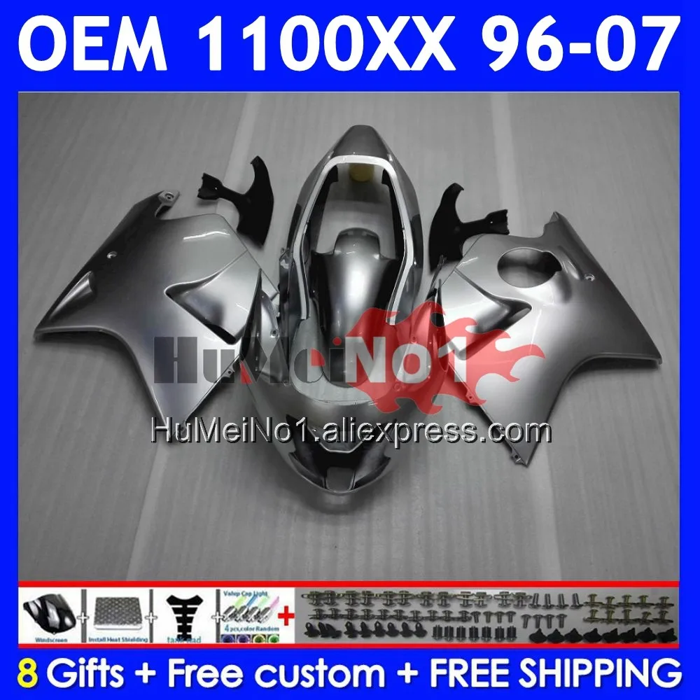 Blackbird For HONDA CBR 1100 XX CC 1100XX 69No.13 Gloss silver CBR1100XX 1996 1997 1998 1999 2000 2001 02 03 04 05 06 07 Fairing