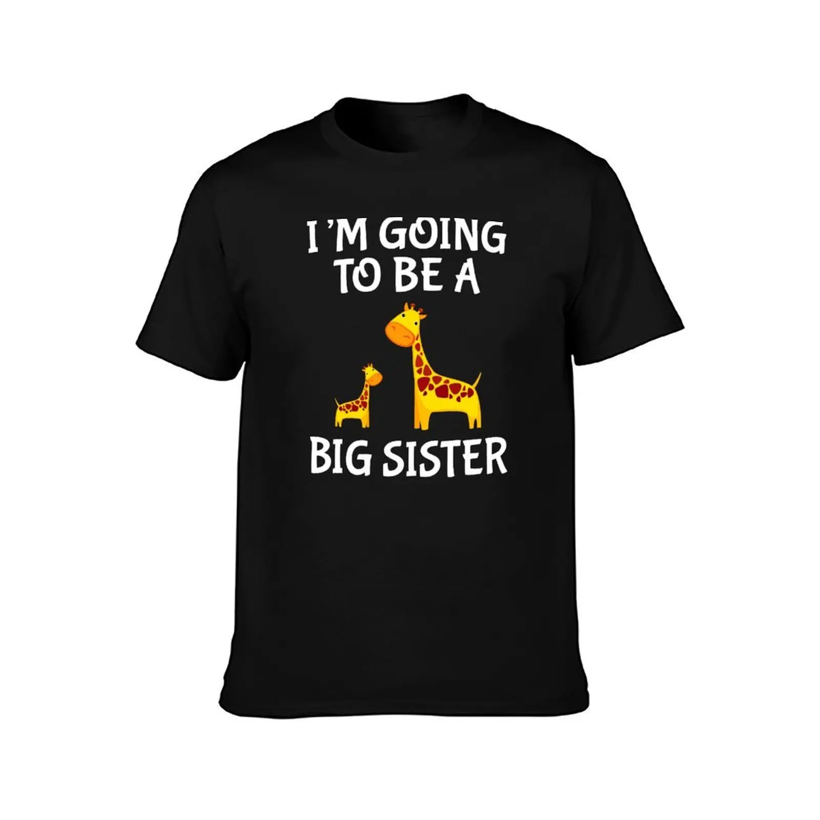 Going To Be A Big Sister Giraffe Daughter T-Shirt, Summer Casual Cotton Tee, Oversized Streetwear Tops, Vintage Graphic Print