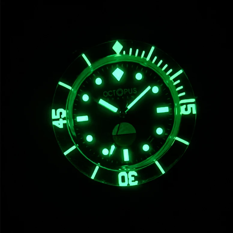 Octopus Men Automatic Watch 40mm Sport Mechanical Wristwatch Diver 30Bar Waterproof 40mm C3 Luminous Sapphire Bezel PT5000 SW200
