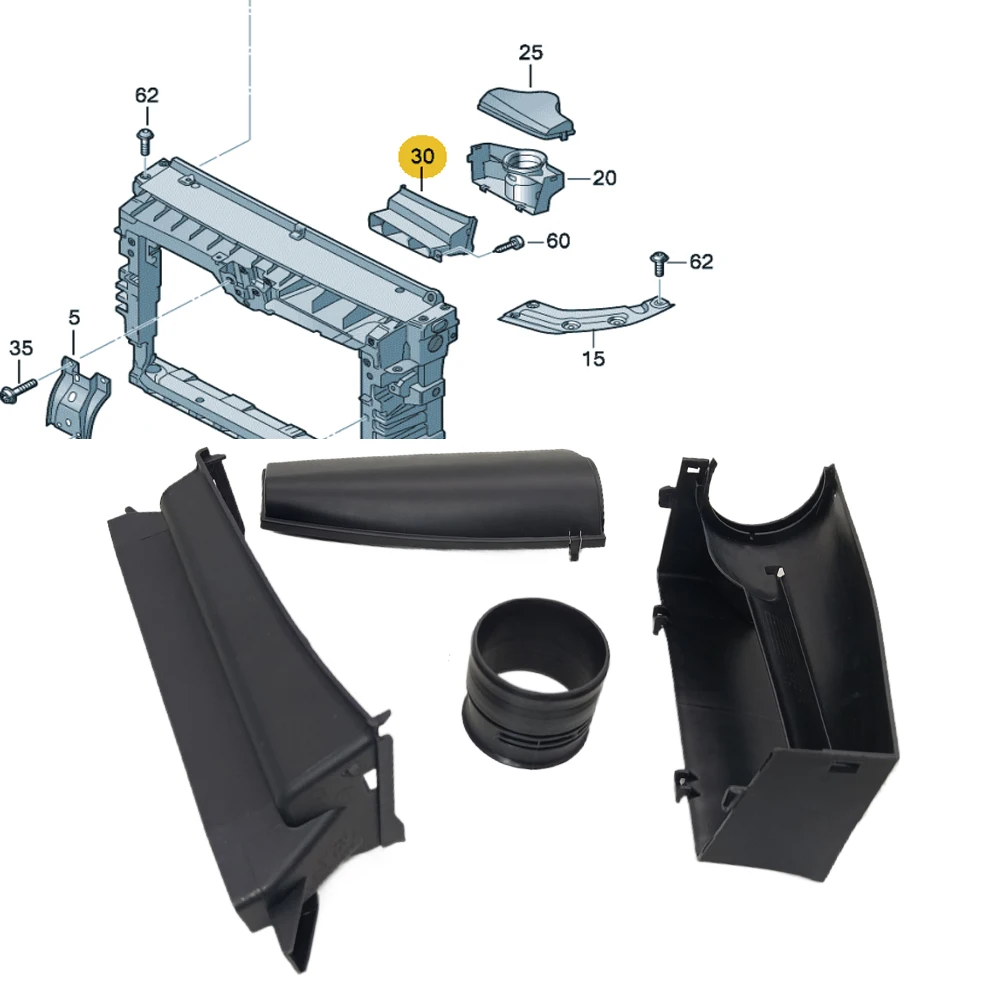 Intake Three-Piece Set 1K0805965J 1K0805962E 3C0805971A 7N0805971 For VW CC Passat Passat（3C）Sharan Tiguan Seat Alhambra