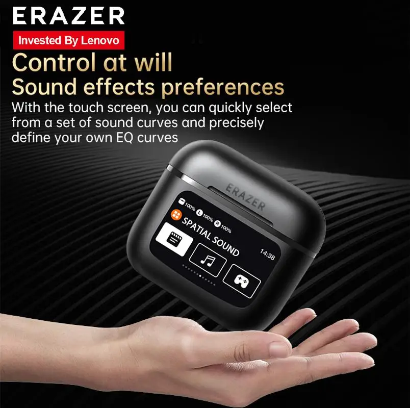 الأصلي لينوفو ERAZER XP1 سماعات بلوتوث LCD ذكي شاشة ملونة سماعات لاسلكية شاشة تعمل باللمس اللغة العالمية