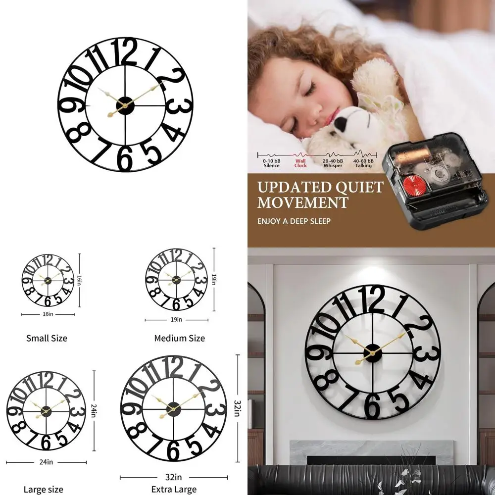 

Современные бесшумные цифровые часы с круглым циферблатом, 24-часовой формат, на батарейках, для декора дома и офиса