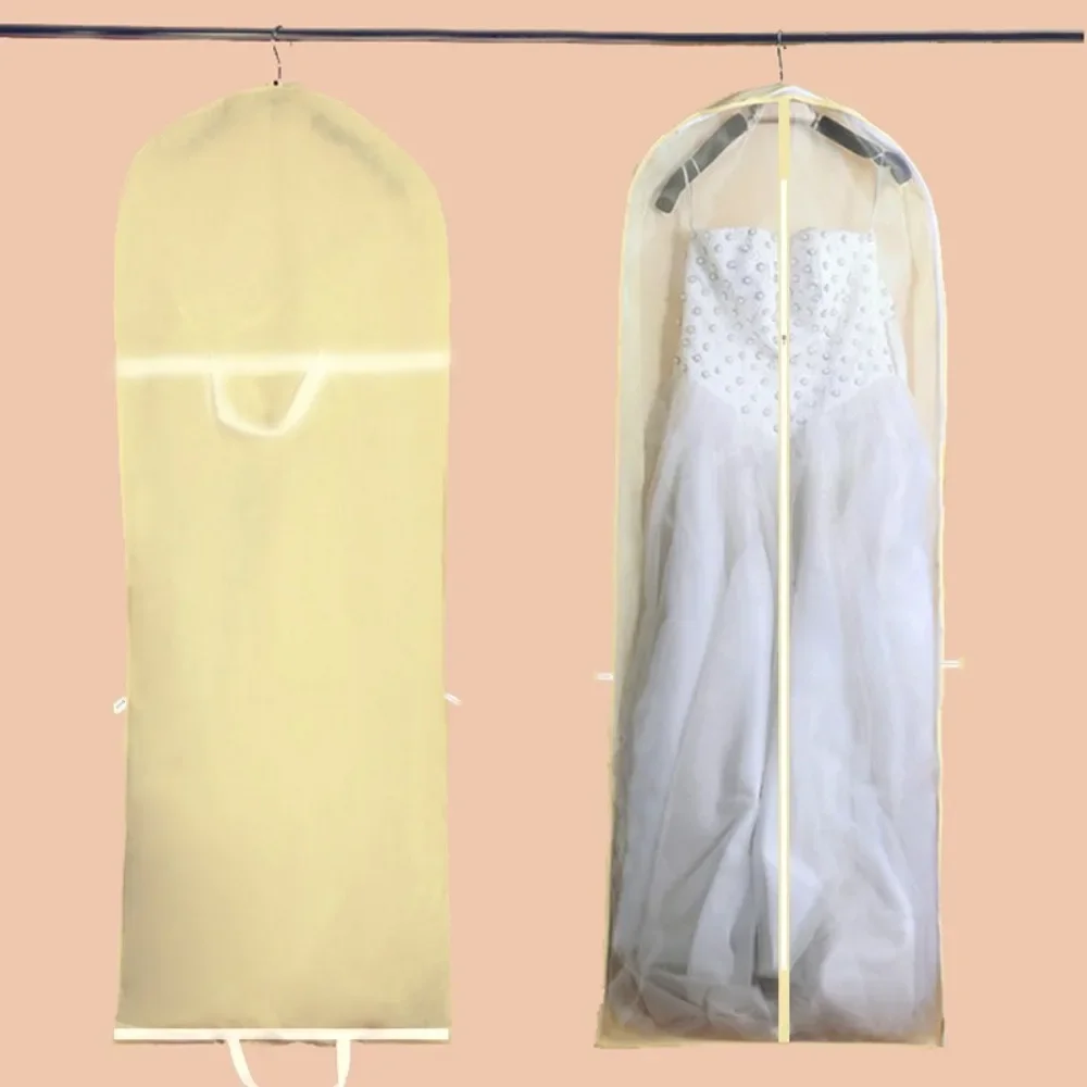 

150cm Dress Dust Cover Waterproof Dustproof Dress Robe Storage Protective Bag Foldable Dress Clothes Garment Suit Cover