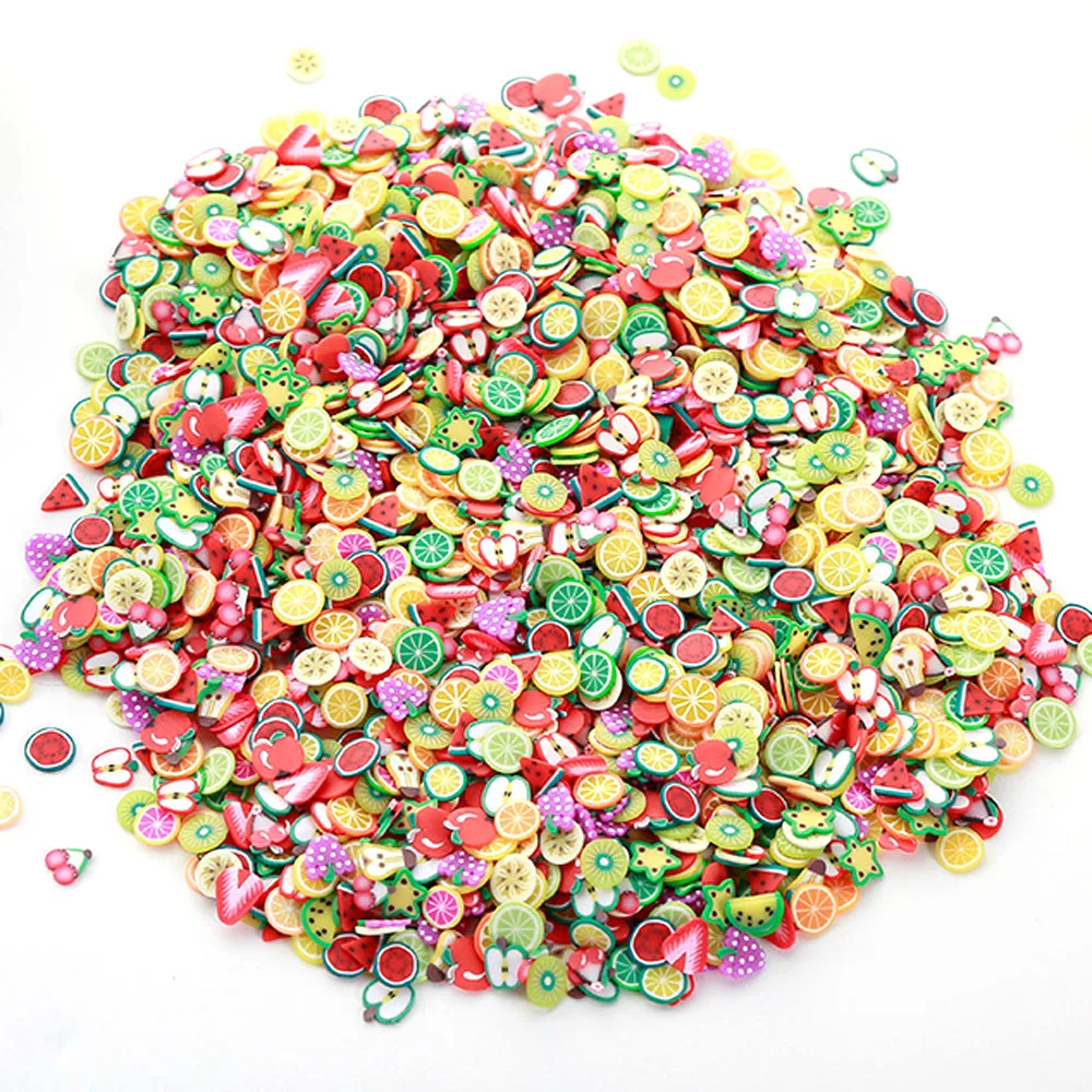 Tranches de fruits 3D colorées pour manucure, 10 g/sac, paillettes en argile polymère, 5mm