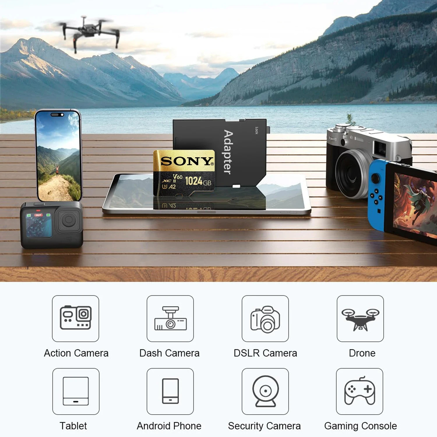 SONY 100% Original Memory Card 64GB 128GB 256GB Class10 Micro Tf Card Memory Card for Samrtphone and Table PC