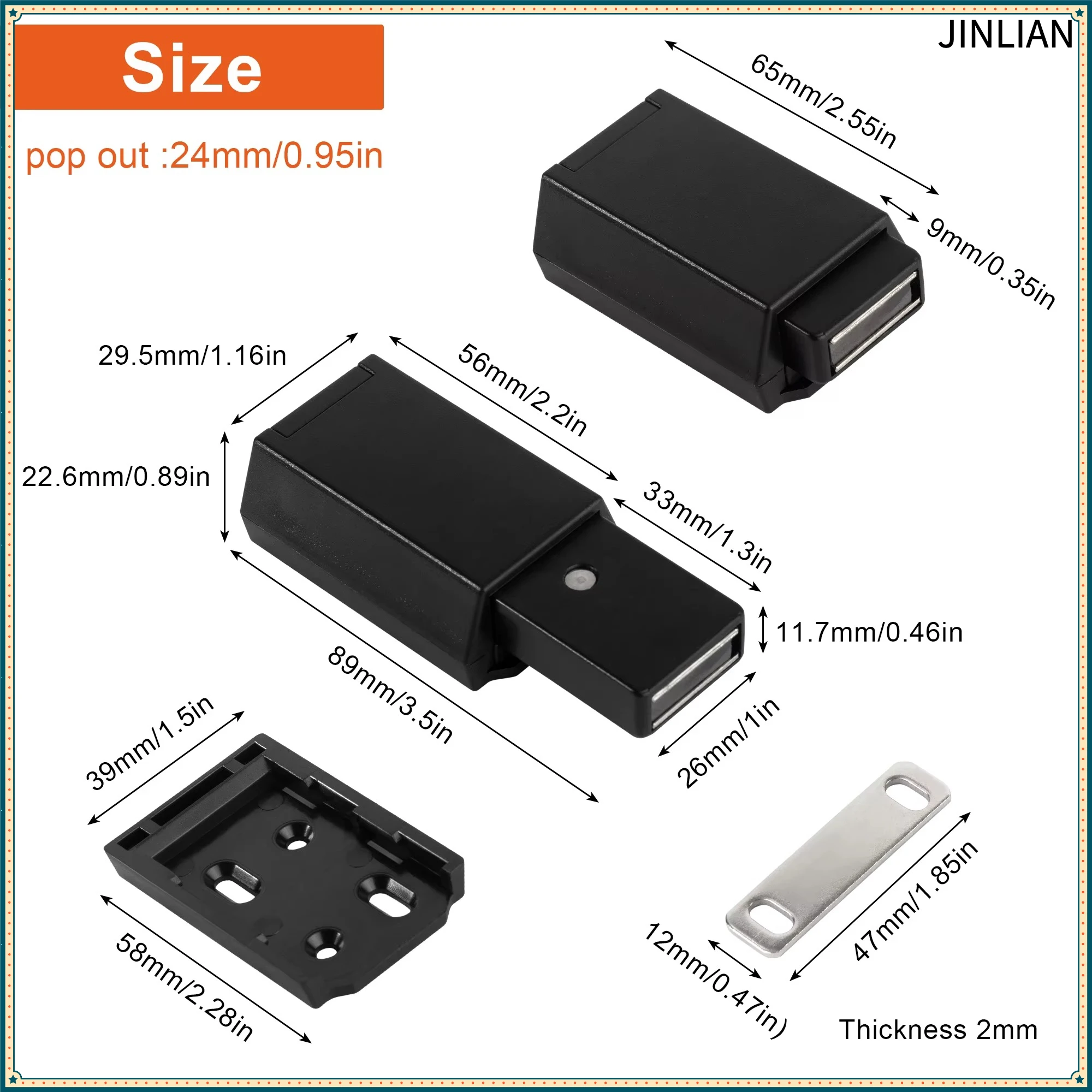 Magnetic Pressure Push To Open Touch Latch Cabinet Doors Rebound Touch Magnet For Closet Cabinet Home Furniture Hardware