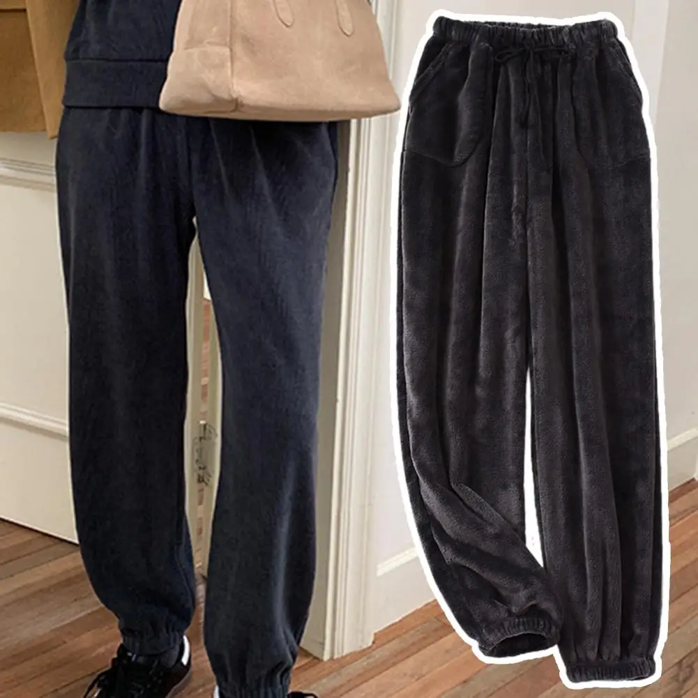 Soft Men Pajama Trousers Straight Keep Warm Casual Sleeping Clothes Winter Pants