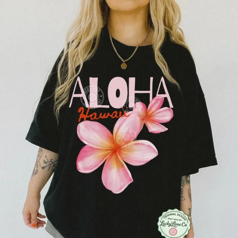 Comfort Colors ® Hawaiian shirt, Aloha Hawaiian shirt, summer floral shirt, fashionable summer T-shirt, retro summer top