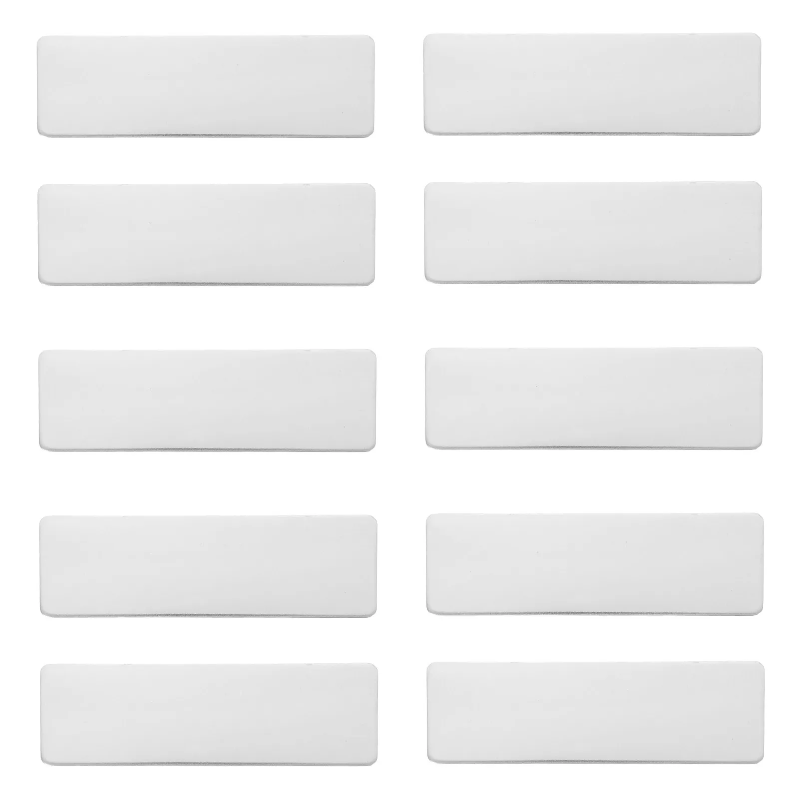 10Pcs Blank Metal Name Tag Base Stainless Steel for Engraving Nameplate Desk Sign Office Door Plaque Id Badge Clip Tool