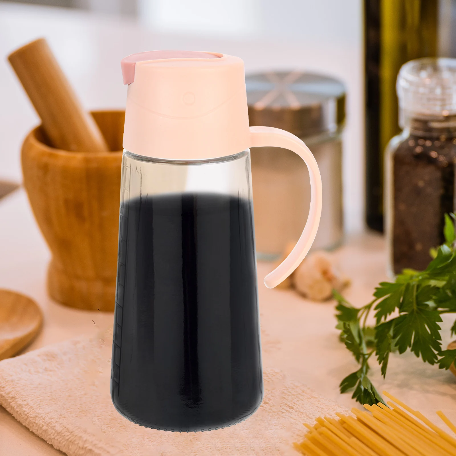 

2Pcs Glass Oil Bottle Parrot Lid Soy Sauce Dispenser Transparent Vinegar Container Kitchen Seasoning Holder No Drip Oil Pot