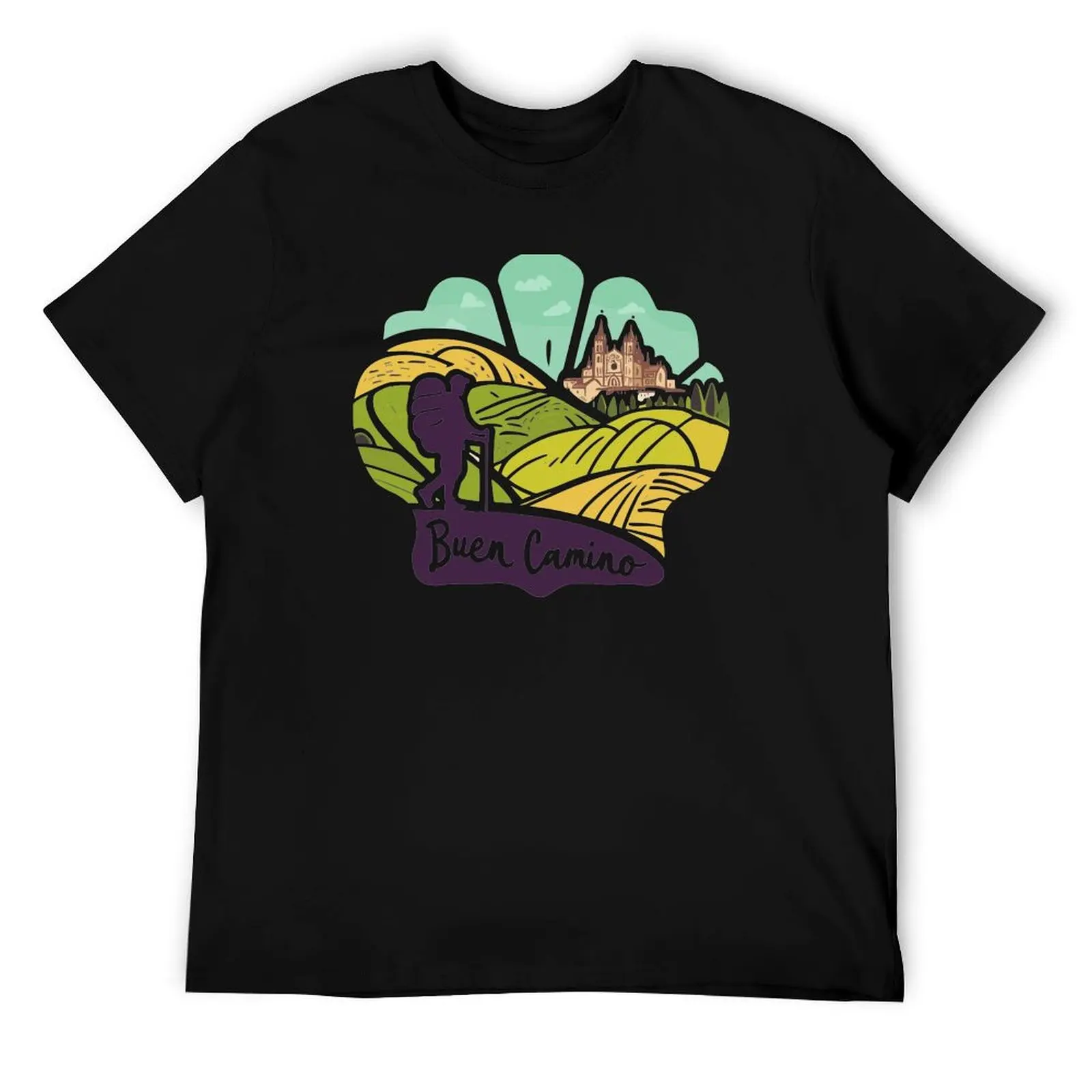 

Camino de Santiago - Buen Camino - футболка, шляпа, пуговица, булавка, наклейка и т. д., мужская футболка с рисунком, футболка