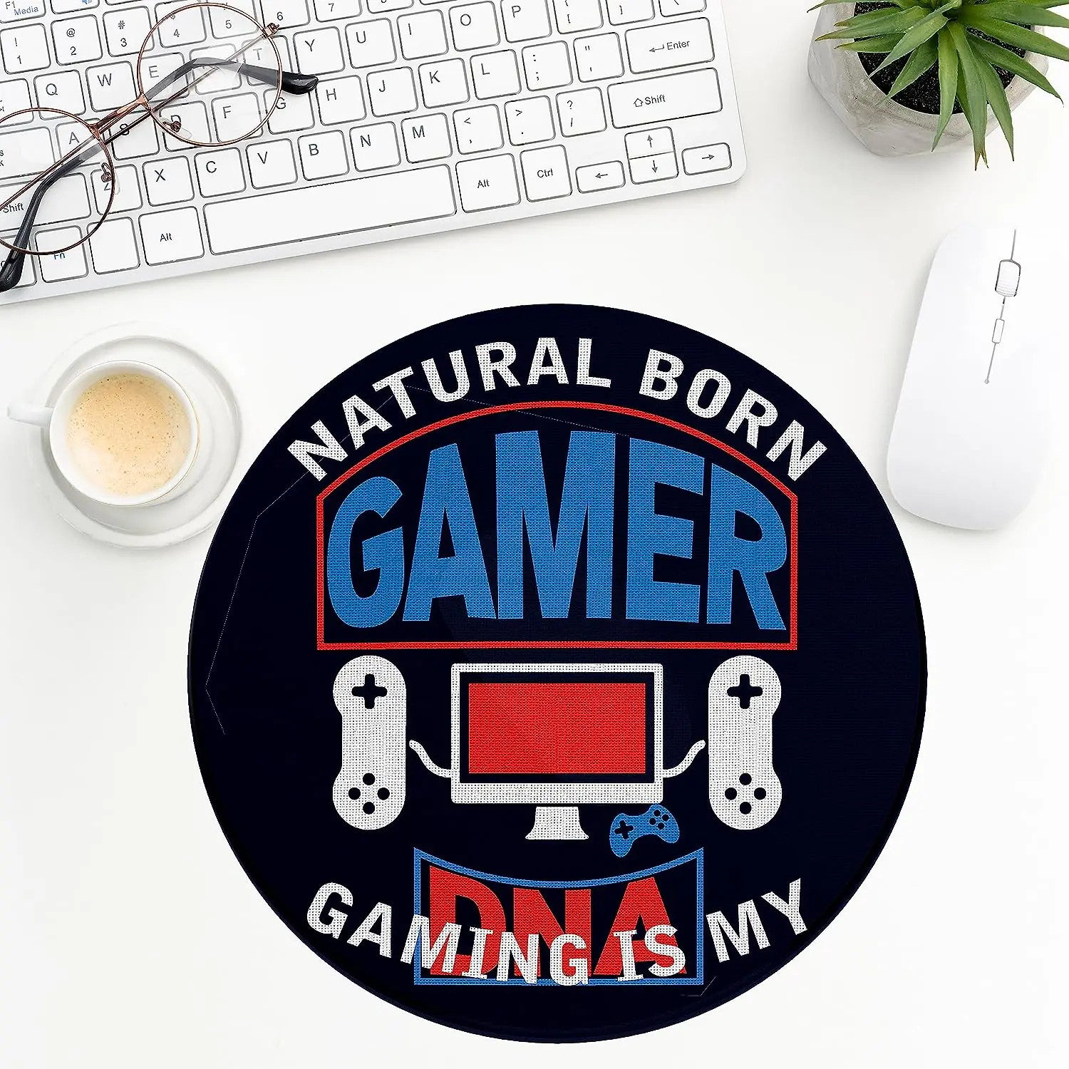 Funny Game Controller Gaming Mouse Pad Non-Slip Rubber Mouse Pad Waterproof Mouse Mat for Office Computer Laptop 7.9" x 7.9"
