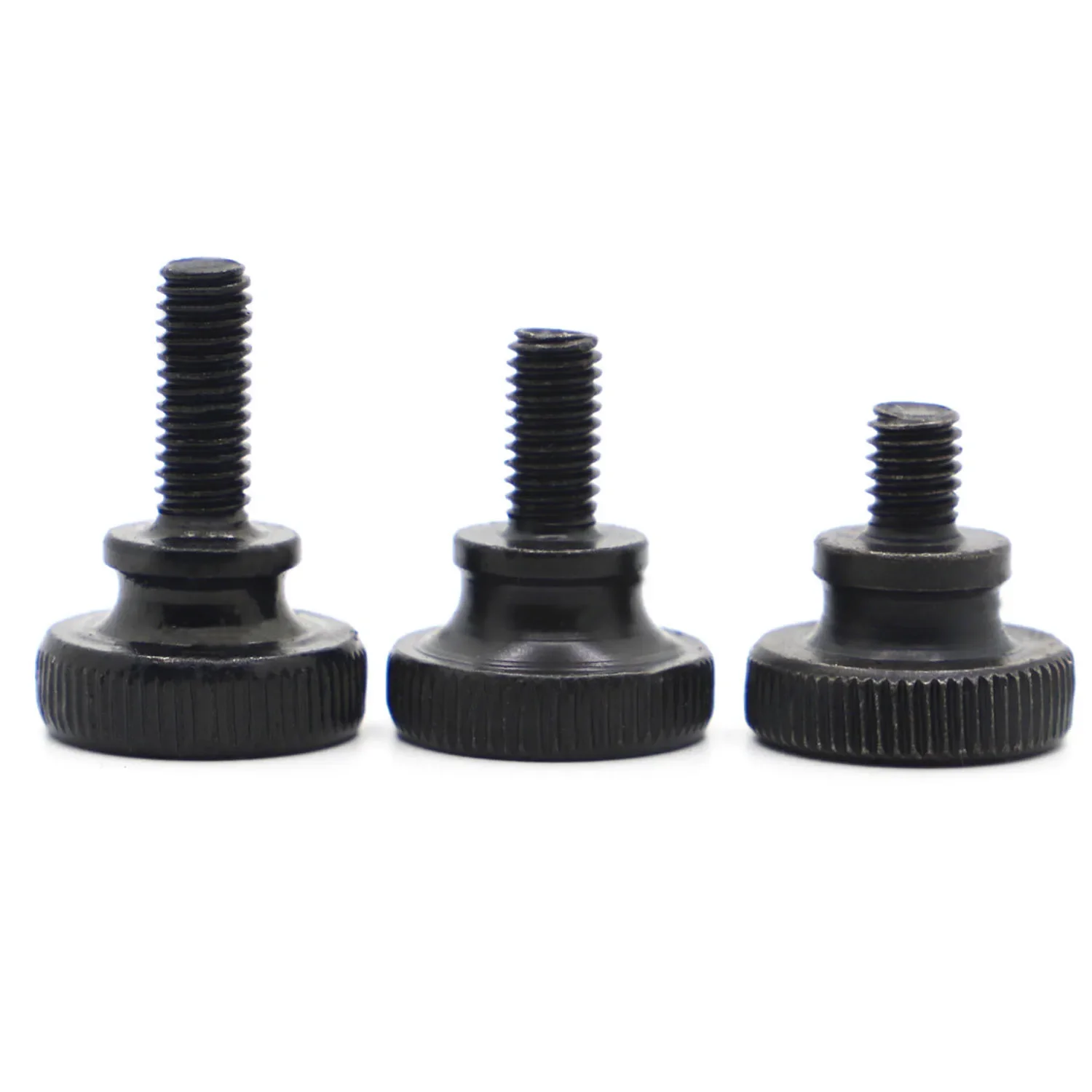 GB834 Black Steel Knurl High Step Head Hand Tighten Thumb Screw M3 M4 M5 M6 M8 M10 Curtain Wall Glass Lock Thumbscrew Adjust