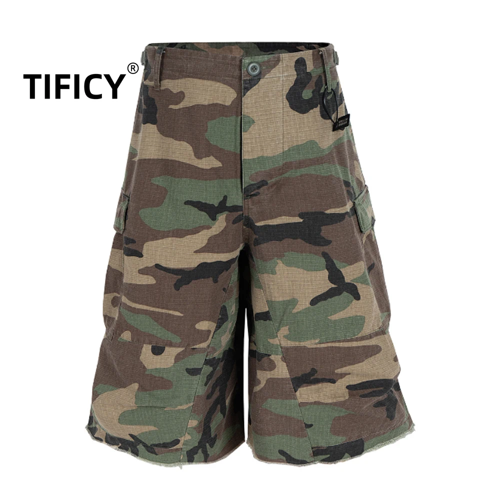 

High Street New Spring and Summer Collection Casual Shorts Men's Silhouette Camouflage Cargo Seven Quarter Shorts