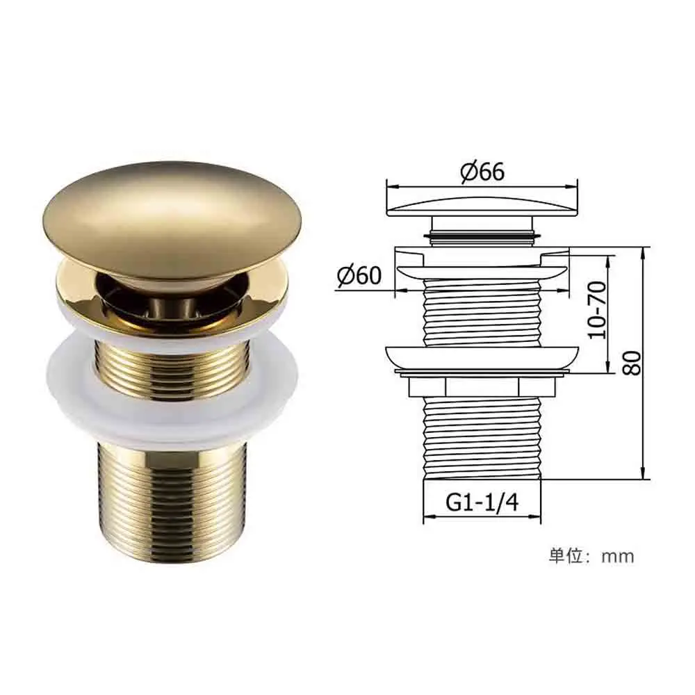 

Bathroom Sink Push Down Pop Up Stopper Drain with Anti-Clog Strainer Overflow for Bathroom Home Sink Washbasin Parts