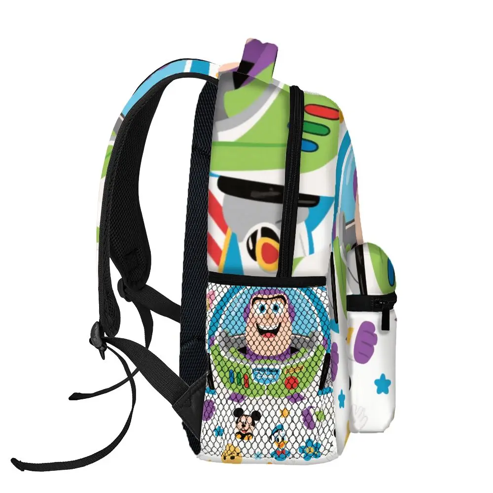 Mochila Feminina Disney 1PC com Estampa 2D do Toy Story Buzz Lightyear Mickey Mouse Pato Donald Padrão de Desenho Animado Bolsa Moderna